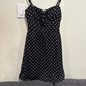 Black and white polkadot dress